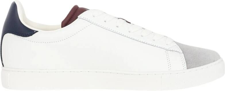 Armani Exchange Witte leren lage profiel sneakers voor heren Wit Heren