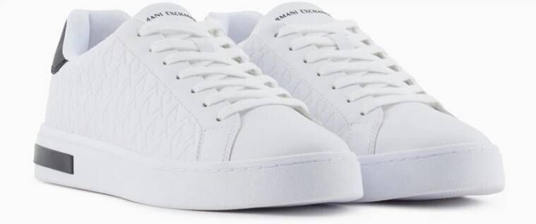 Armani Exchange Wit Zwart Sneakers Mannen Polyester Rubber White Heren