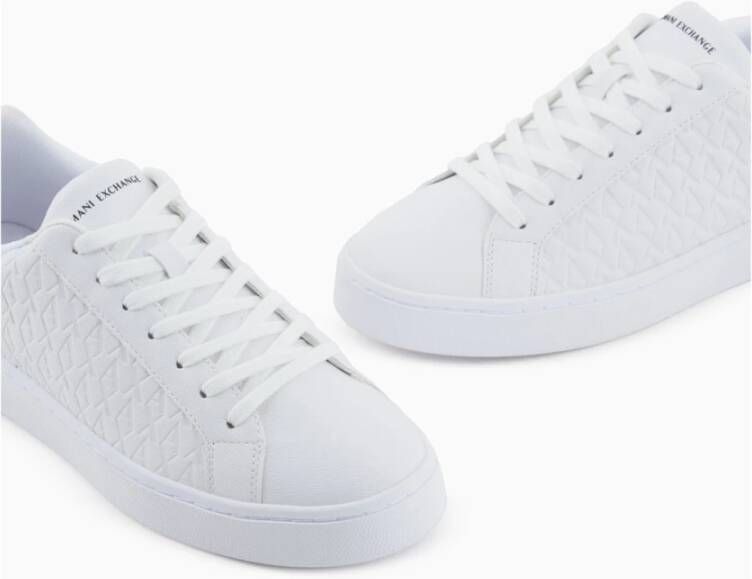 Armani Exchange Wit Zwart Sneakers Mannen Polyester Rubber White Heren