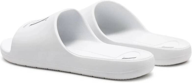 Armani Exchange Witte Bedrukte Rubberen Slippers Mannen White Heren