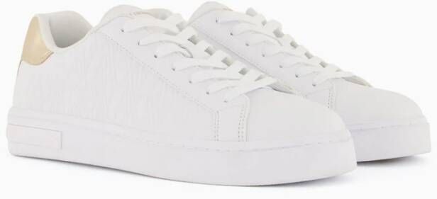 Armani Exchange Witte Gouden Sneakers voor Vrouwen White Dames