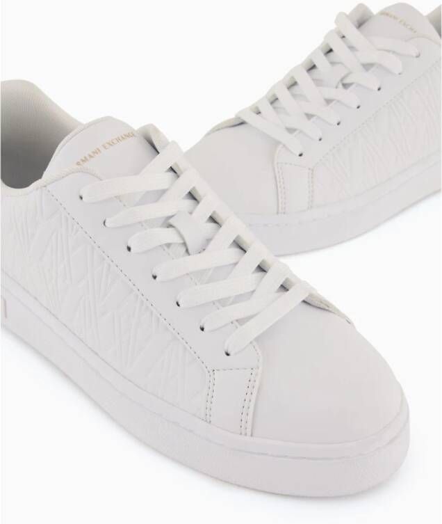 Armani Exchange Witte Gouden Sneakers voor Vrouwen White Dames