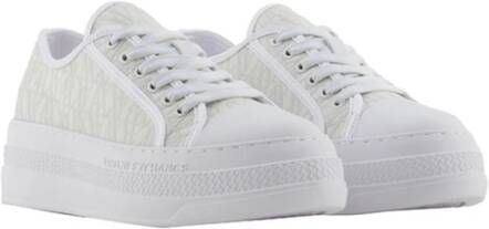 Armani Exchange Witte Leren Casual Sneakers White Dames