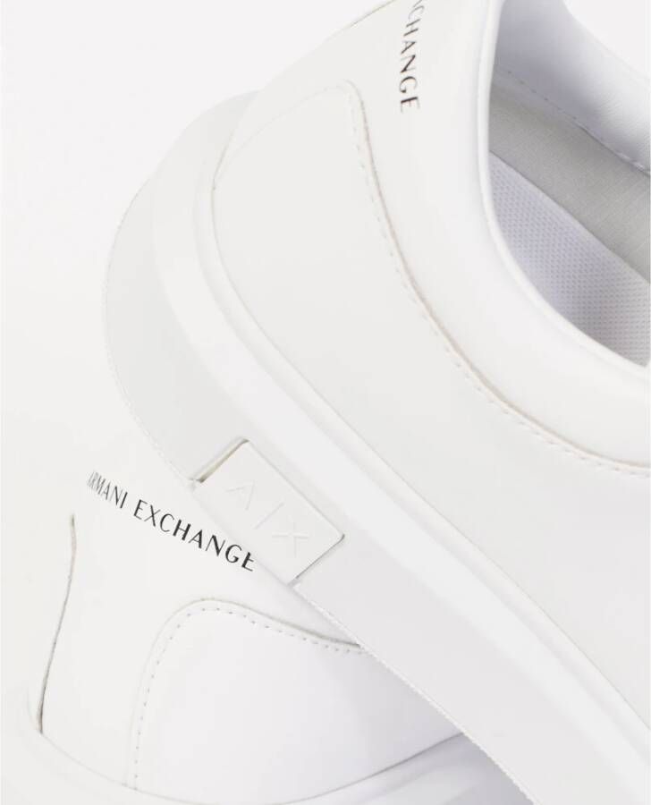 Armani Exchange Witte leren sneakers met merklogo White Heren