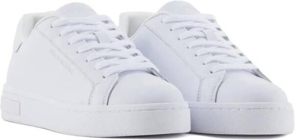 Armani Exchange Witte Leren Sneakers White Heren