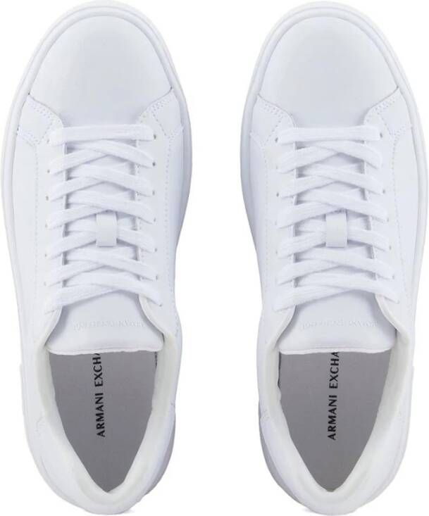 Armani Exchange Witte Leren Sneakers White Heren