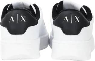 Armani Exchange Witte Leren Sneakers White Heren