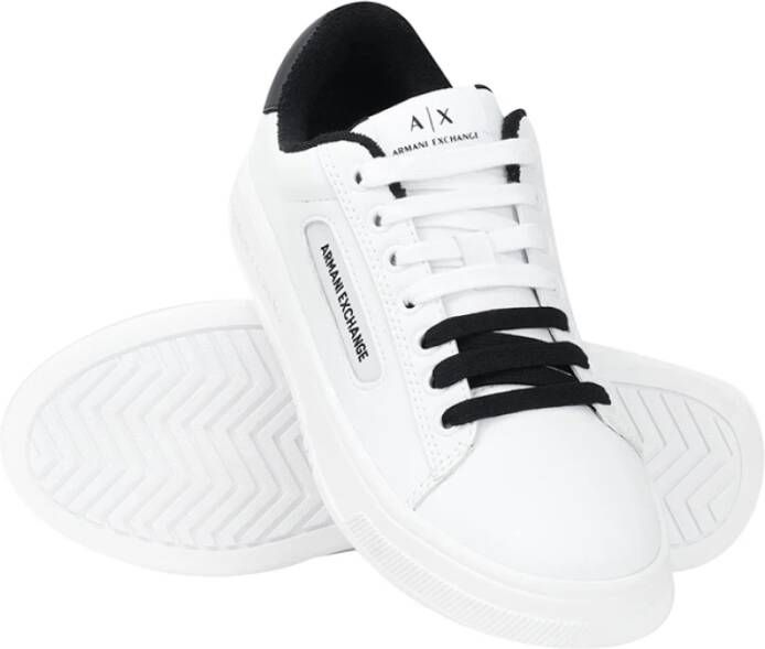 Armani Exchange Witte Leren Sneakers White Heren