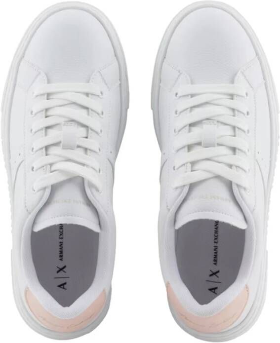 Armani Exchange Witte minimalistische sneakers White Dames