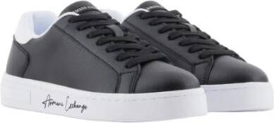 Armani Exchange Witte Sneakers Gecoat Materiaal Rubberen Zool Black Dames