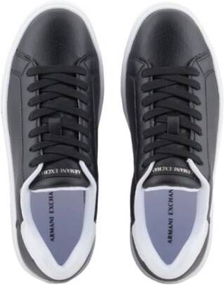 Armani Exchange Witte Sneakers Gecoat Materiaal Rubberen Zool Black Dames