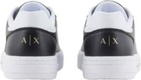 Armani Exchange Witte Sneakers Gecoat Materiaal Rubberen Zool Black Dames