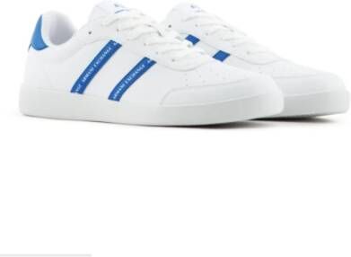 Armani Exchange Witte Sneakers met Blauwe Details White Heren