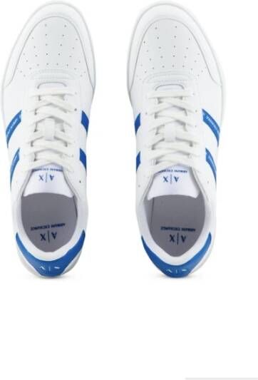 Armani Exchange Witte Sneakers met Blauwe Details White Heren