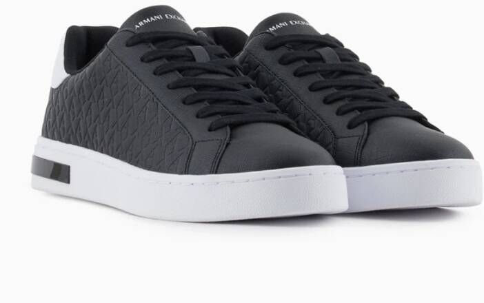 Armani Exchange Zwarte en witte sneakers voor heren Black Heren