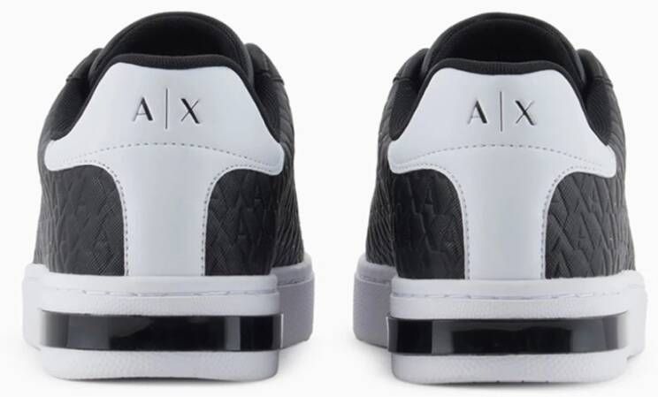 Armani Exchange Zwarte en witte sneakers voor heren Black Heren