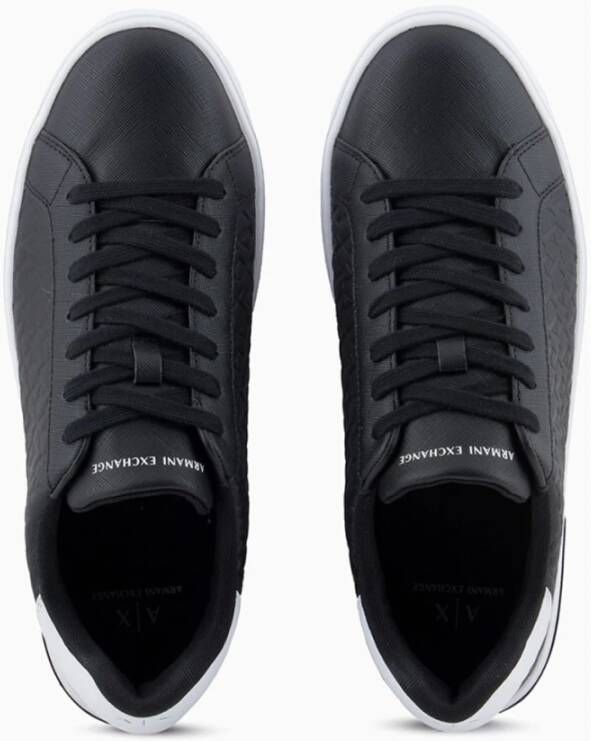 Armani Exchange Zwarte en witte sneakers voor heren Black Heren