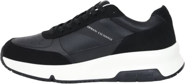 Armani Exchange Zwarte Herensneakers Logo Ontwerp Black Heren