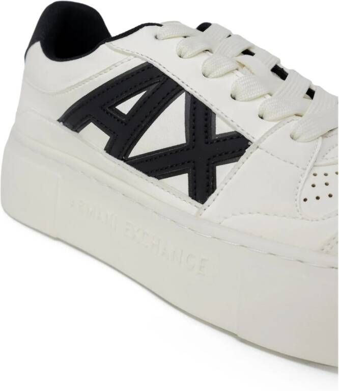 Armani Exchange Zwarte Leren Sportieve Sneakers Vrouwen Black Dames