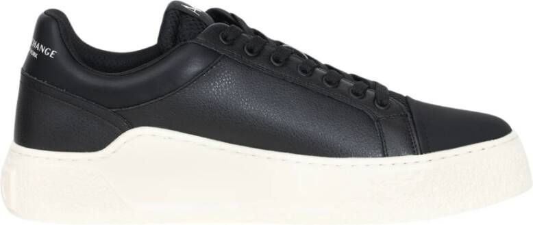 Armani Exchange Zwarte Retro Lage Sneakers Black Heren