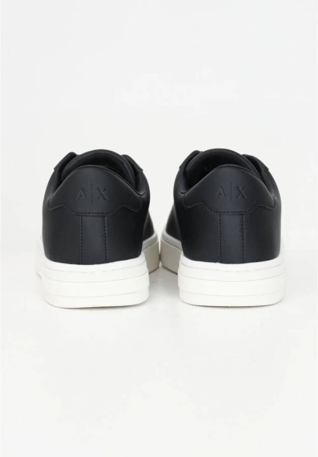 Armani Exchange Zwarte Sneakers met Logo en Contrastbanden Black Heren