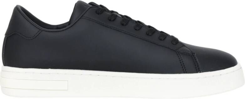 Armani Exchange Zwarte Sneakers met Logo en Contrastbanden Black Heren