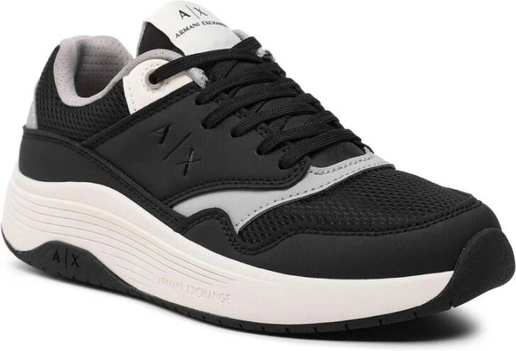 Armani Exchange Zwarte Sneakers met Rubberen Zool Zwart Heren