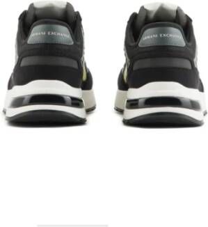 Armani Exchange Zwarte Sneakers met Suède Inzetstukken Black Heren