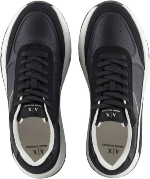 Armani Exchange Zwarte Sneakers Stijlvolle Comfortabele Schoenen Black Heren