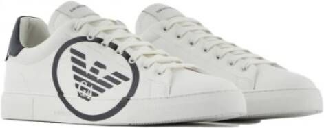 Armani Leren Logo Sneakers Verhoog Stijl White Heren