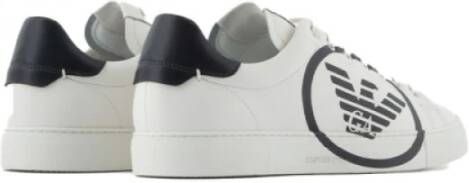 Armani Leren Logo Sneakers Verhoog Stijl White Heren