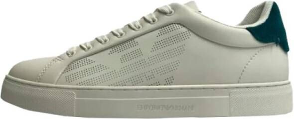 Armani Logo Sneakers in Blauw en Wit White Heren