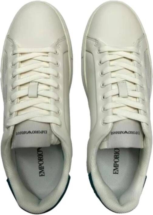 Armani Logo Sneakers in Blauw en Wit White Heren