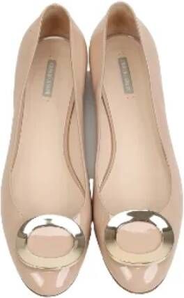 Armani Pre-owned Leather flats Beige Dames