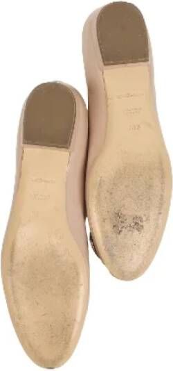 Armani Pre-owned Leather flats Beige Dames