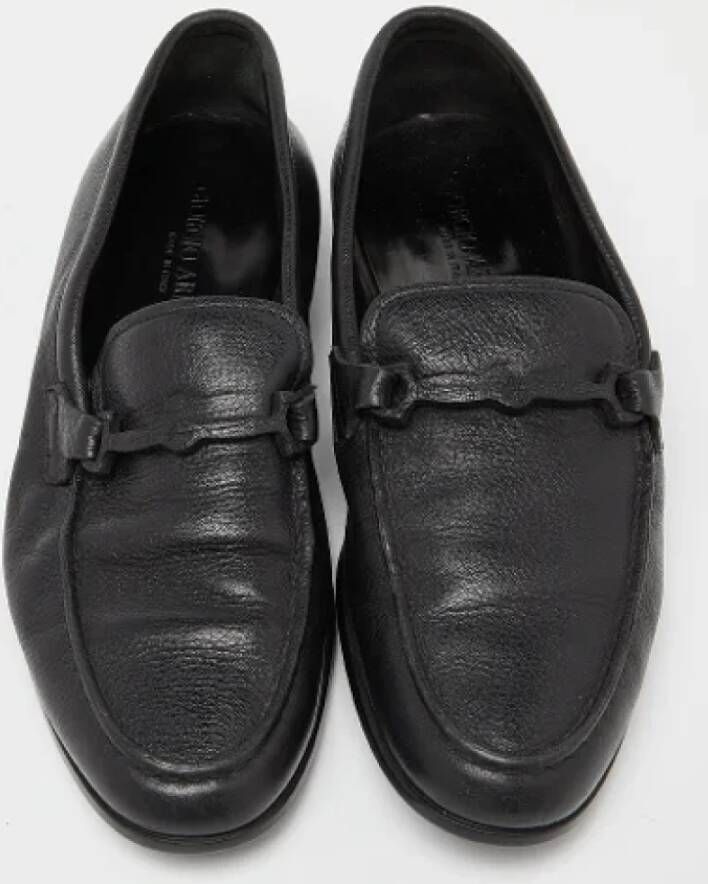 Armani Pre-owned Leather flats Black Dames