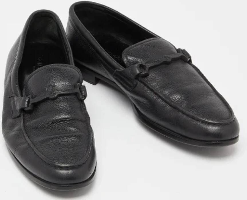 Armani Pre-owned Leather flats Black Dames