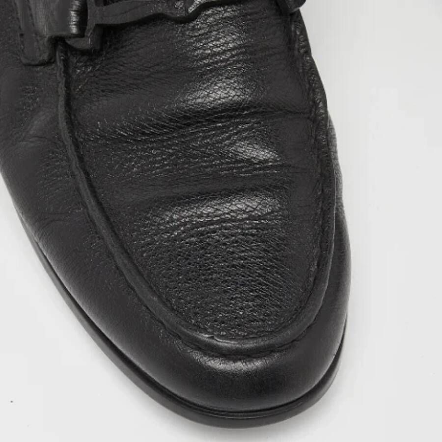 Armani Pre-owned Leather flats Black Dames