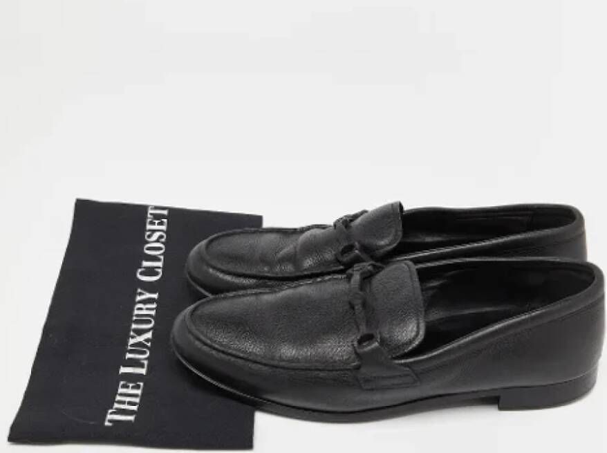 Armani Pre-owned Leather flats Black Dames