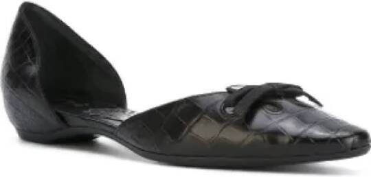 Armani Pre-owned Leather flats Black Dames