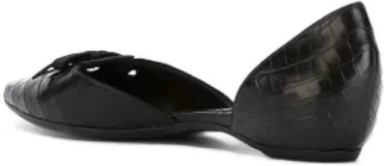 Armani Pre-owned Leather flats Black Dames