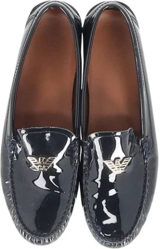 Armani Pre-owned Leather flats Black Dames