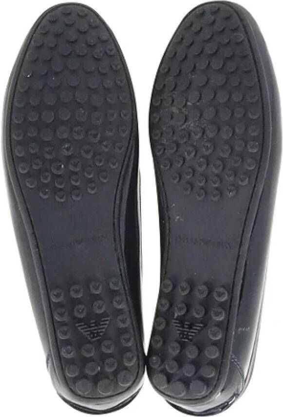 Armani Pre-owned Leather flats Black Dames