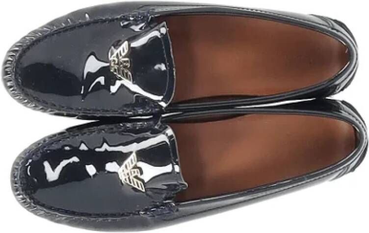 Armani Pre-owned Leather flats Black Dames