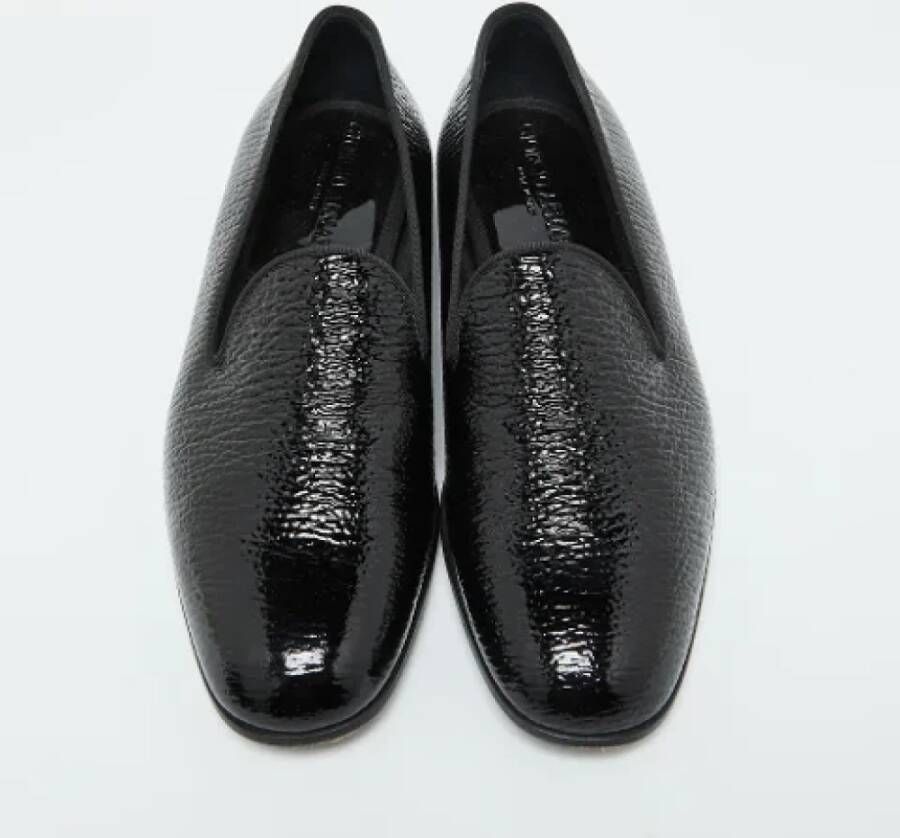 Armani Pre-owned Leather flats Black Heren