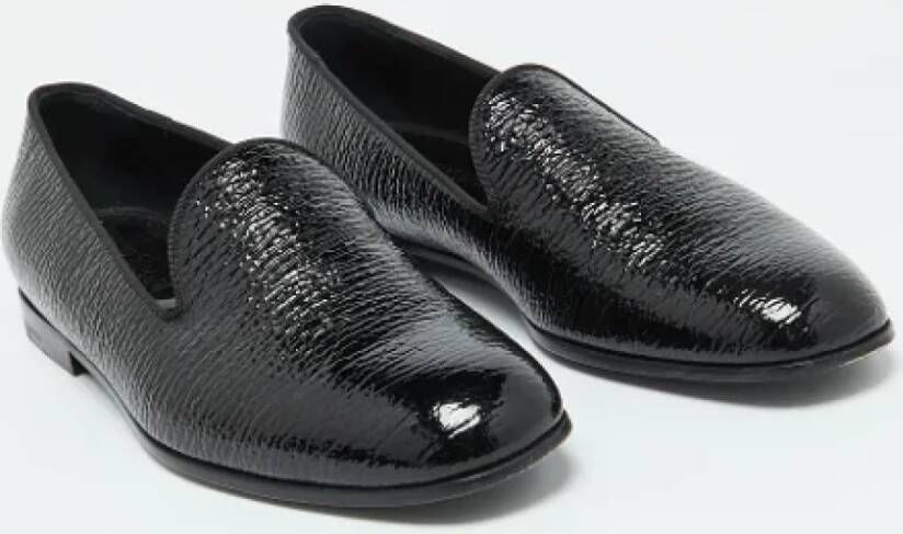 Armani Pre-owned Leather flats Black Heren