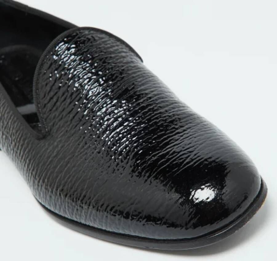 Armani Pre-owned Leather flats Black Heren