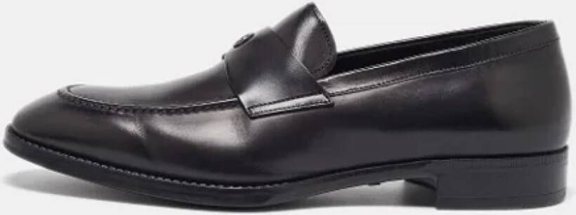 Armani Pre-owned Leather flats Black Heren