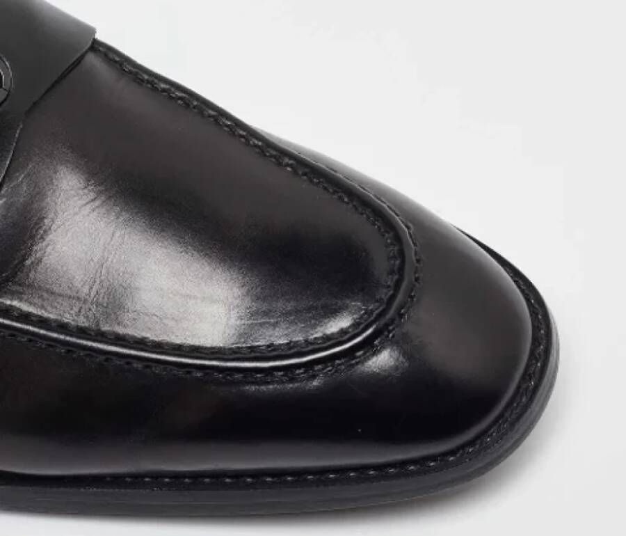 Armani Pre-owned Leather flats Black Heren