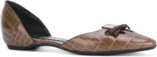 Armani Pre-owned Leather flats Brown Dames